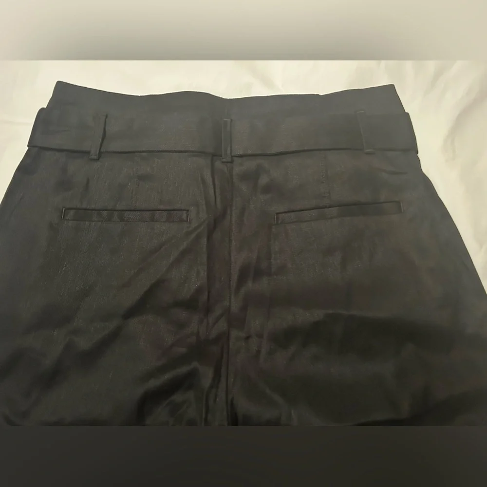 Banana Republic Wide-Leg Linen-Cotton Pant Size 8L Black NWT